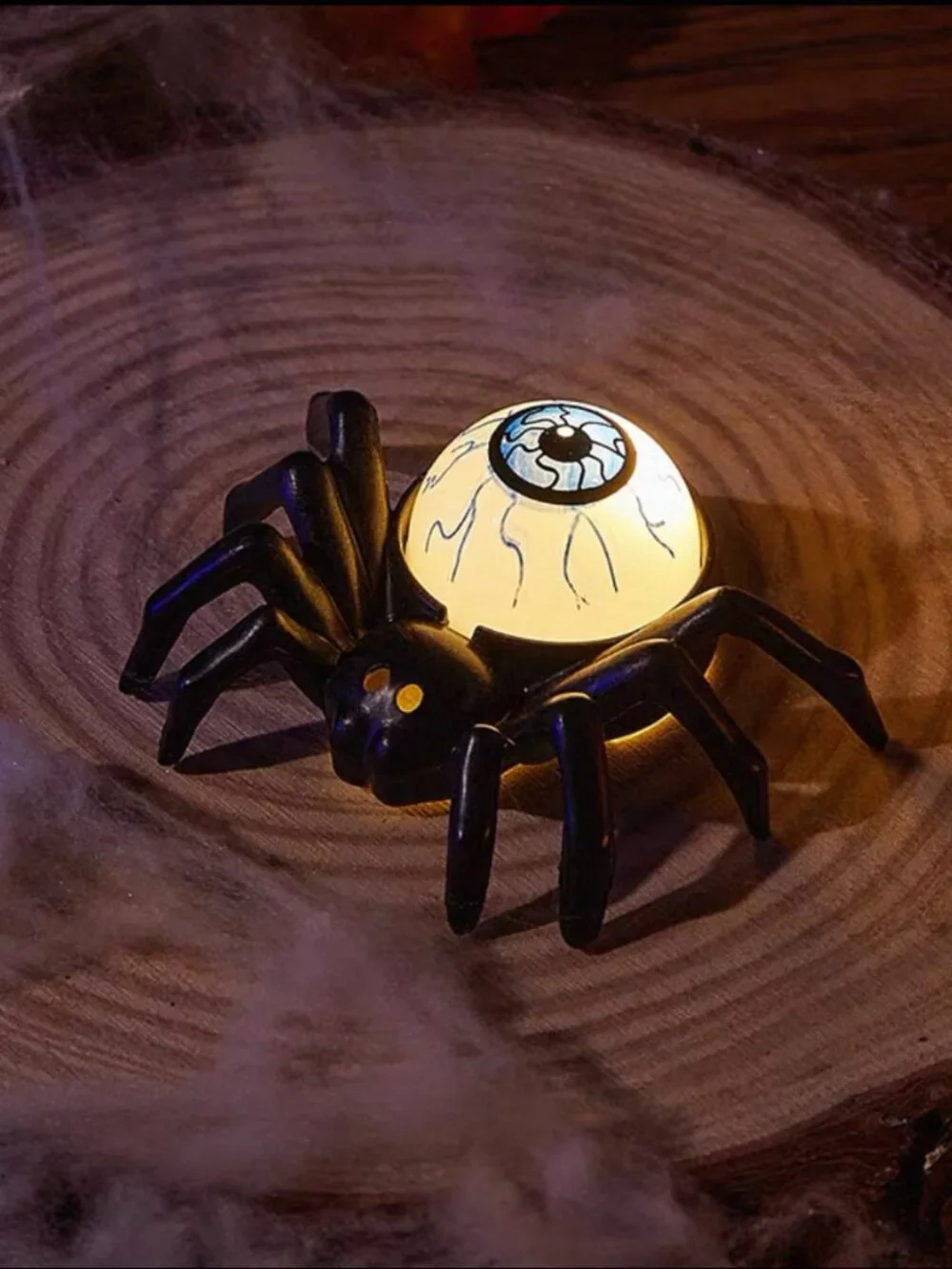 3 Pack Creepy Eyeball Spider Tea Lights, Halloween Indoor Decor Lamps